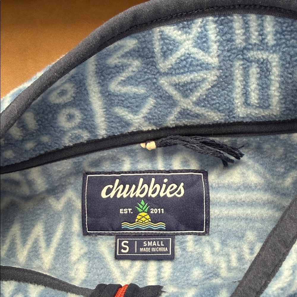 Chubbies Blue Patterned Fleece Pullover / Small - image 2